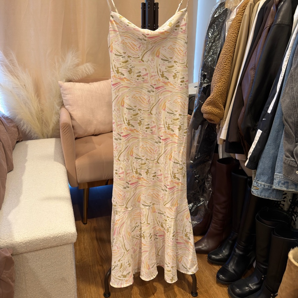 Mermaid maxi print dress